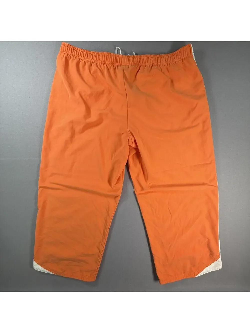VTG Nike Track Pants Orange White Stripes Cropped Womens XL 36x24